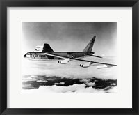 Framed Side profile of a bomber plane in flight, B-52 Stratofortress, US Air Force