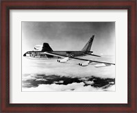 Framed Side profile of a bomber plane in flight, B-52 Stratofortress, US Air Force