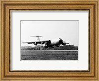 Framed Military airplane taking off, C-5 Galaxy