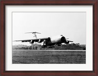 Framed Military airplane taking off, C-5 Galaxy