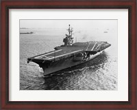 Framed High angle view of an aircraft carrier in the sea, USS Forrestal (CVA-59)
