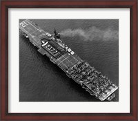 Framed High angle view of an aircraft carrier in the sea, USS Boxer (CV-21), 1951