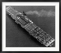 Framed High angle view of an aircraft carrier in the sea, USS Boxer (CV-21), 1951