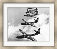 Framed High angle view of fighter planes in flight, Mcdonnell FH-1 Phantom
