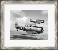 Framed Side profile of two fighter planes in flight, AT-6 Texan