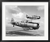 Framed Side profile of two fighter planes in flight, AT-6 Texan