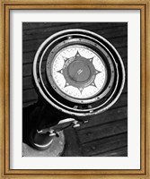 Framed Close up of compass on deck of boat, Compass-Gyro Repeater