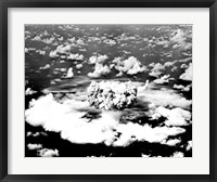 Framed Aerial view of an atomic bomb explosion, Bikini Atoll, Marshall Islands