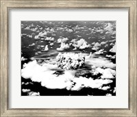 Framed Aerial view of an atomic bomb explosion, Bikini Atoll, Marshall Islands