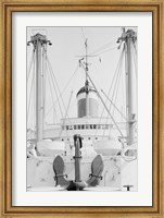 Framed Anchor on deck, passenger ship in the background
