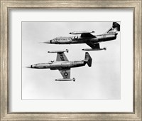 Framed Two fighter planes in flight, F-104C Starfighter, Tactical Air Command, 831st Air Division, George Air Force Base