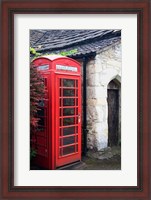 Framed Telephone booth outside a house, Castle Combe, Cotswold, Wiltshire, England