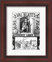 Framed Val Blatt's Lager Beer