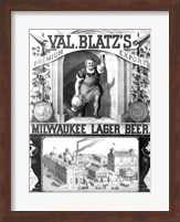 Framed Val Blatt's Lager Beer