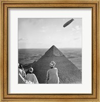 Framed Graf Zeppelin's Rendezvous with Pyraminds of Gizeh, Egypt