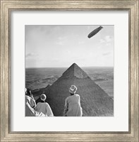 Framed Graf Zeppelin's Rendezvous with Pyraminds of Gizeh, Egypt