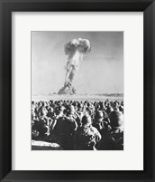 Framed Atomic Bomb Testing in a Desert, Camp Desert Rock, Las Vegas, Nevada, USA