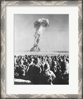 Framed Atomic Bomb Testing in a Desert, Camp Desert Rock, Las Vegas, Nevada, USA