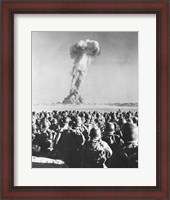 Framed Atomic Bomb Testing in a Desert, Camp Desert Rock, Las Vegas, Nevada, USA