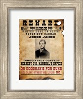 Framed Jesse James Wanted Poster