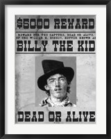 Framed Billy The Kid Wanted Poster