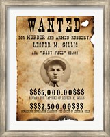 Framed Baby Face Nelso Wanted Poster