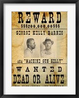 Framed Machine Gun Kelly Wanted Poster