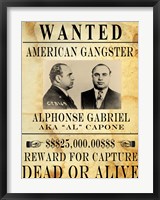 Framed Al Capone Wanted Poster