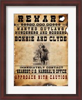 Framed Bonnie and Clyde Wanted Poster