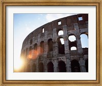Framed Low angle view of the old ruins of an amphitheater, Colosseum, Rome, Italy