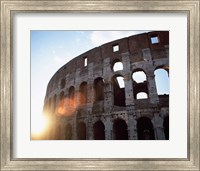 Framed Low angle view of the old ruins of an amphitheater, Colosseum, Rome, Italy