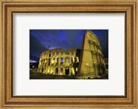 Framed Colosseum lit up at night, Rome, Italy