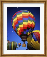 Framed Brightly Colored Hot Air Balloon with Basket