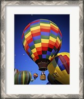 Framed Brightly Colored Hot Air Balloon with Basket