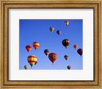 Framed Large Group of Hot Air Balloons Flying