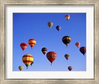 Framed Large Group of Hot Air Balloons Flying
