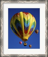 Framed Yellow Rainbow Hot Air Balloon