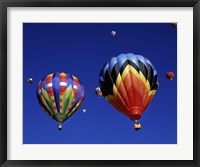 Framed Two Hot Air Balloons Flying Away Together