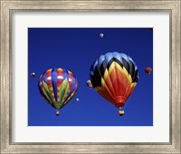Framed Two Hot Air Balloons Flying Away Together
