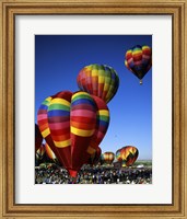 Framed Hot air balloons at the Albuquerque International Balloon Fiesta, Albuquerque, New Mexico, USA Vertical