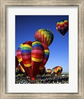 Framed Hot air balloons at the Albuquerque International Balloon Fiesta, Albuquerque, New Mexico, USA Vertical