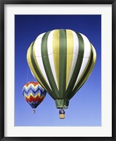Framed Green Hot Air Balloon