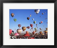 Framed Group of Hot Air Balloons Taking Off