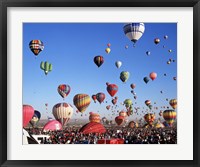 Framed Group of Hot Air Balloons Taking Off