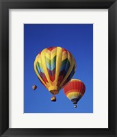 Framed Rainbow Colored Hot Air Balloons