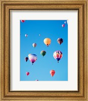 Framed Bunch of Hot Air Balloons in the Blue Sky