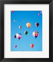 Framed Bunch of Hot Air Balloons in the Blue Sky