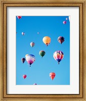 Framed Bunch of Hot Air Balloons in the Blue Sky