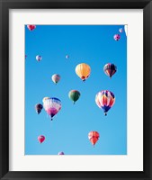 Framed Bunch of Hot Air Balloons in the Blue Sky