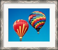 Framed 2 Rainbow Hot Air Balloons Floating Together